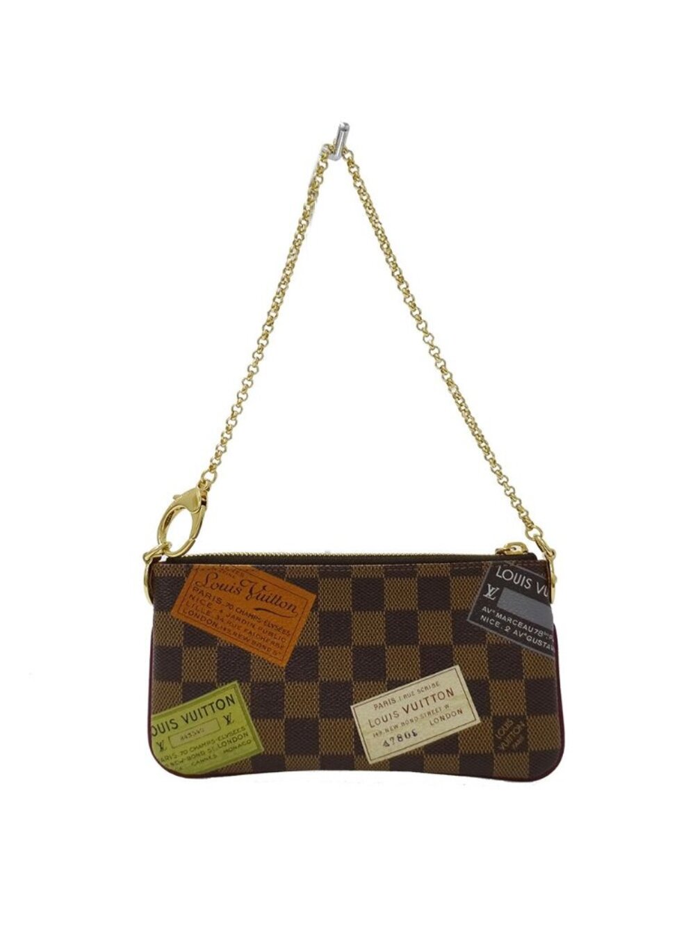 Louis Vuitton Pouch Damier Canvas Pochette Mirror MM Label Brown Going Out - Picture 2 of 12